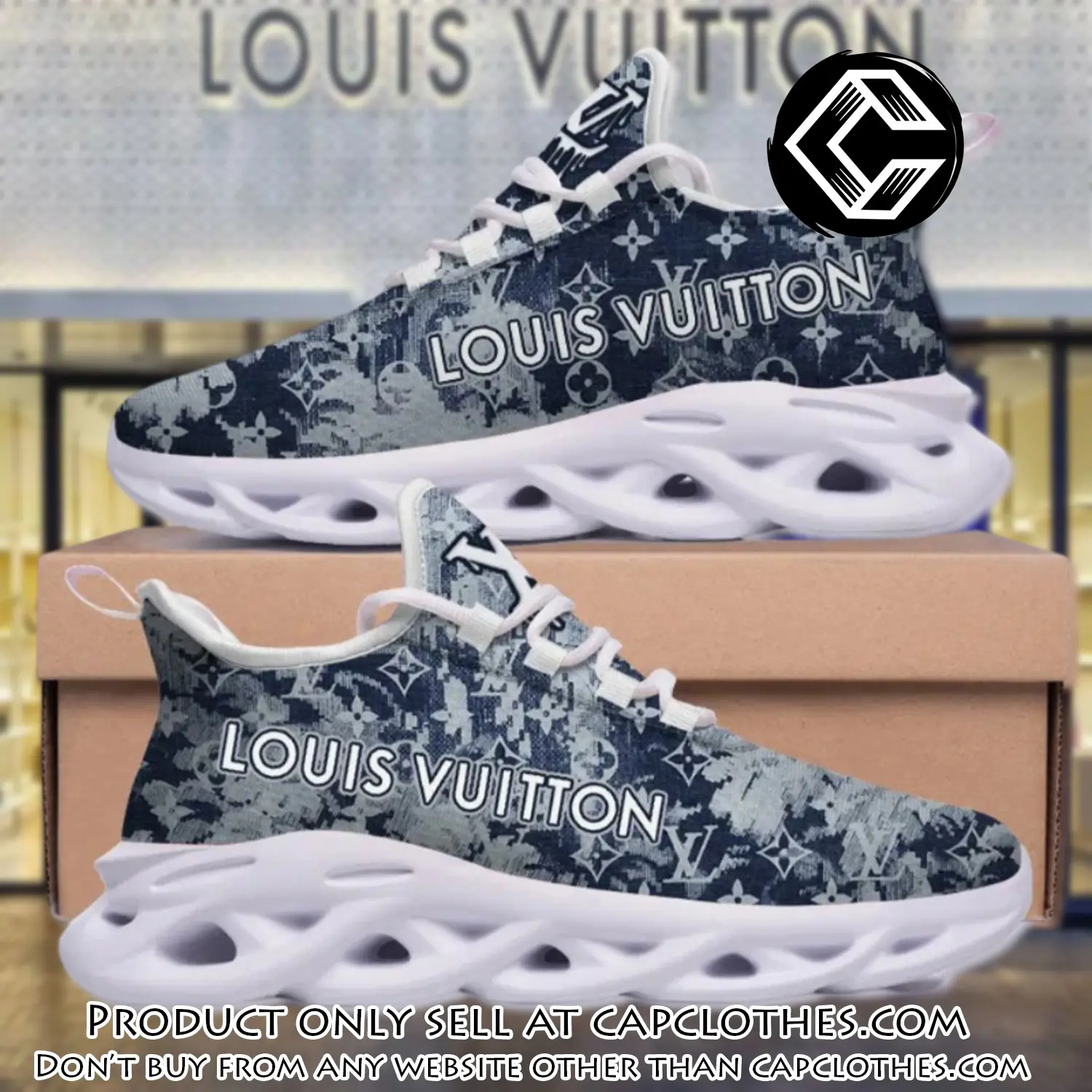 Louis vuitton blue pattern max soul shoes luxury brand gifts for men women cc5231547